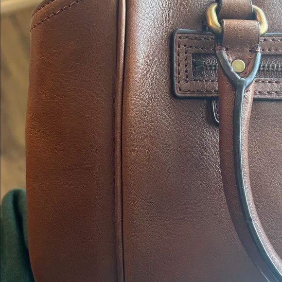 Coach Brown Leather Satchel with Studded Detail - Picture 7 of 7